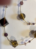 Murano Glass Necklace Amethyst/Gold