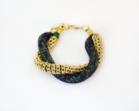 Astro green murano glass necklace and bracelet