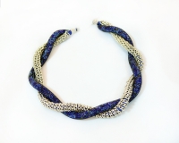 Astro blue murano glass necklace and bracelet
