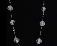 Crystal and silver sommerso murano glass bead necklace