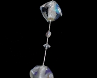 Crystal and silver sommerso murano glass bead necklace