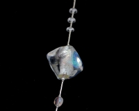 Crystal and silver sommerso murano glass bead necklace