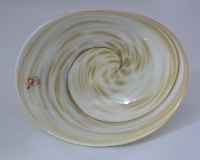 Beige and Ivory Striato Mignon Folded Bowl