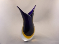 Murano Glass Cobalt Blue Amber Vase