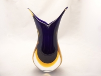 Murano Glass Cobalt Blue Amber Vase