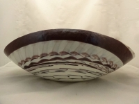 Murano Glass Plum and Ivory Folded  Bowl