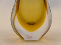 Murano Glass Golden and Crystal Gocce Vase