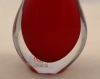 Murano Glass Ruby Red Gocce Vase
