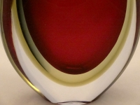 Murano Glass Vase Ruby smoke and amber