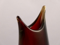 Murano Glass Vase Ruby smoke and amber