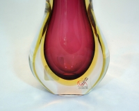 Murano Glass Sommerso Vase Ruby and Amber