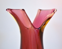 Ruby amber and gold Murano glass sommerso vase