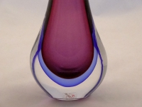 Murano Glass Ruby and Blue Gocce Vase