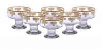 Set of 6 Dessert bowls with Rich Gold Design