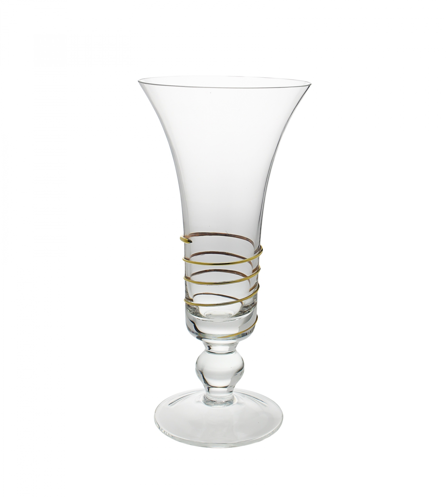 Glass Vase with Gold Swirl Design