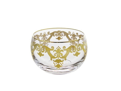 Small Glass Bowl with 24K Gold Artwork