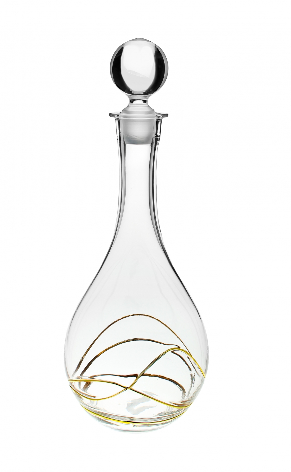 Decanter with Gold Swirl Design