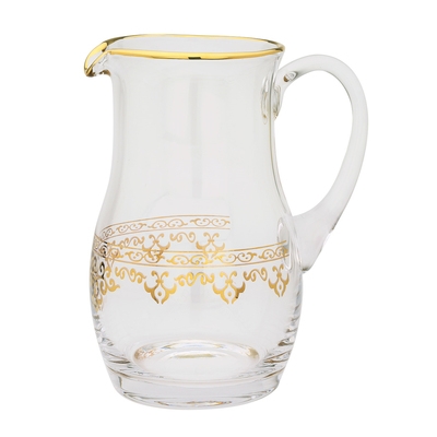Water Pitcher with Rich 14K Gold Atywork