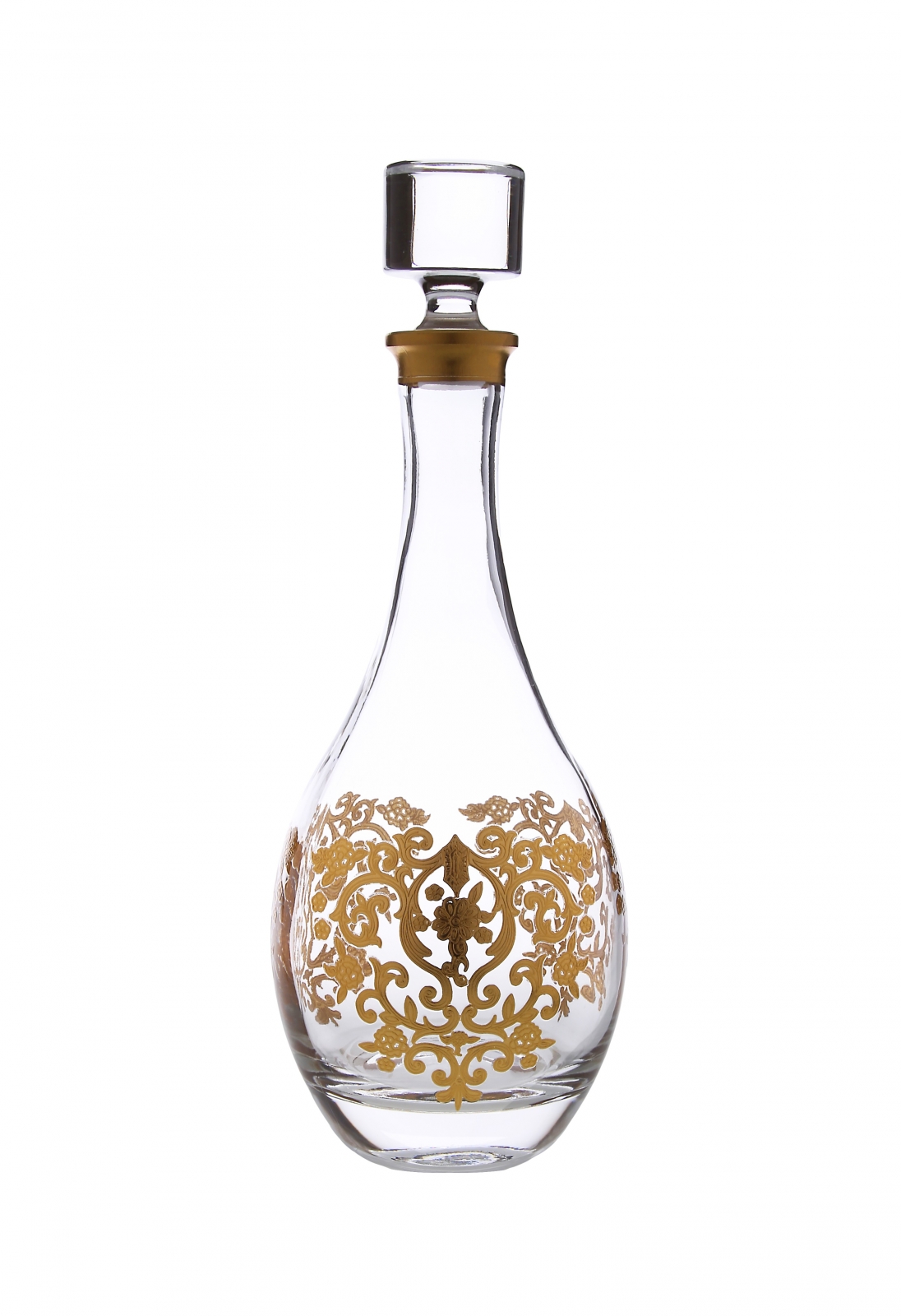 Wine Decanter with Rich Gold Artwork