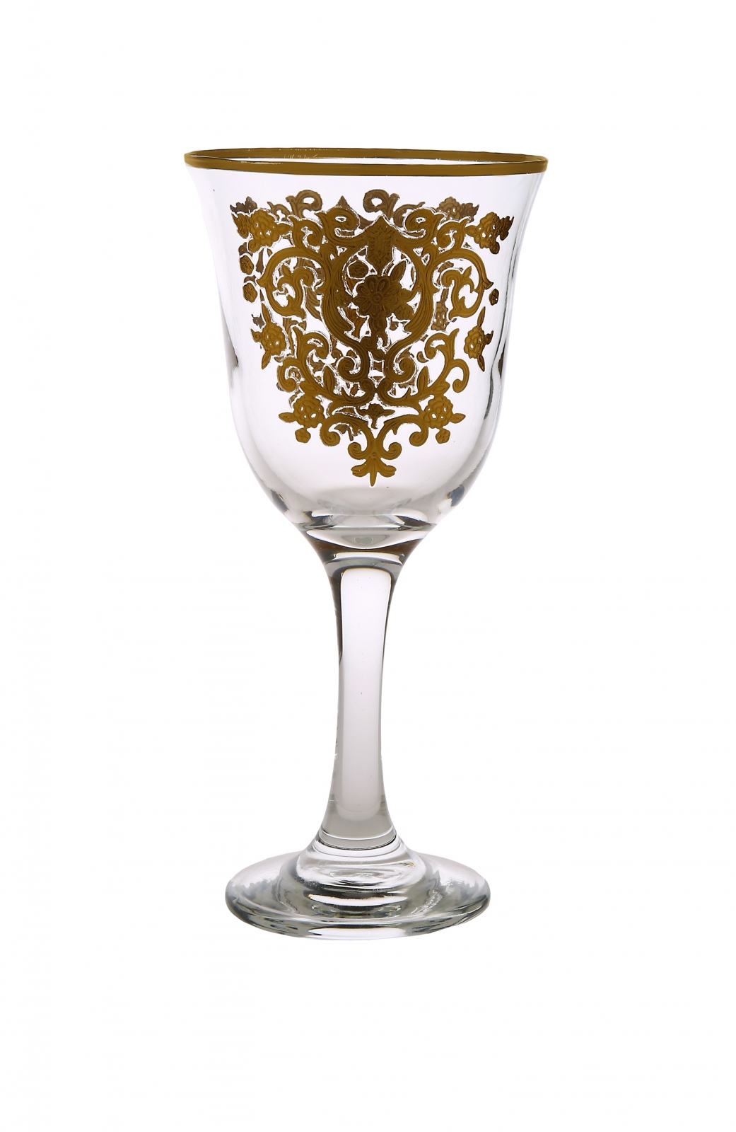 Set of 6 Water Glasses with Gold Design