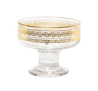 Set of 6 Dessert Bowls With Rich Gold Design- Dishwashing Safe