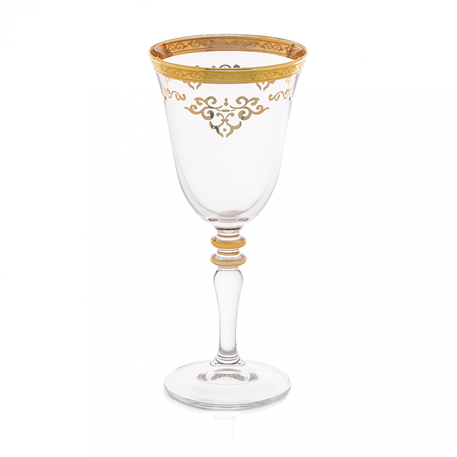 Set of 6 Glasses with Gold Design