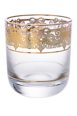Set of 6 Short Tumblers with 24K Gold Design