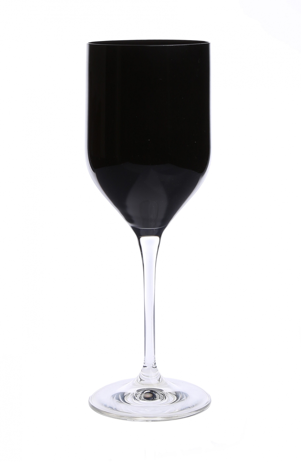 Set of 6 Stemmed Black Water Glasses - World Art Glass - Murano Glass Gifts Co.