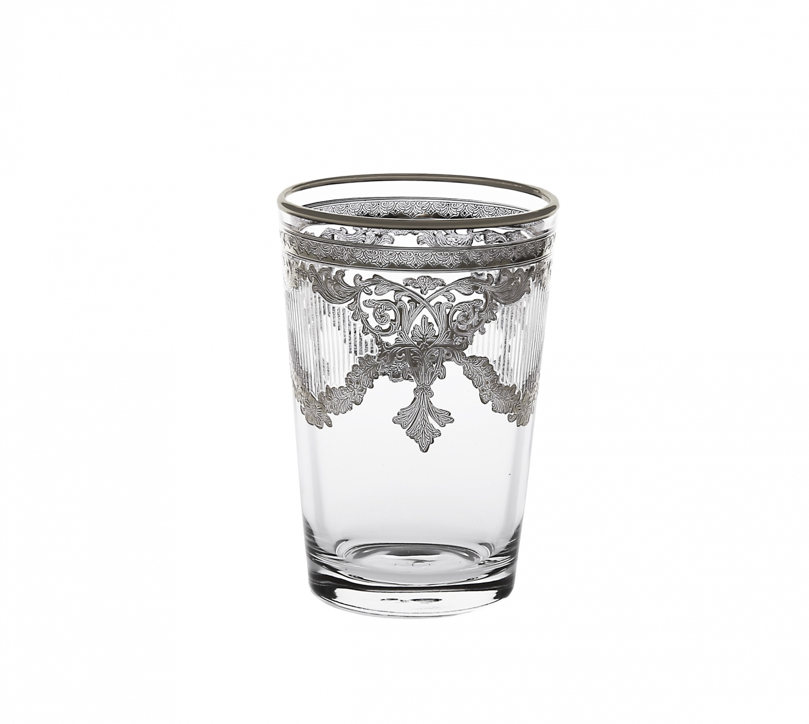 Set of 6 Tumblers with Silver Artwork