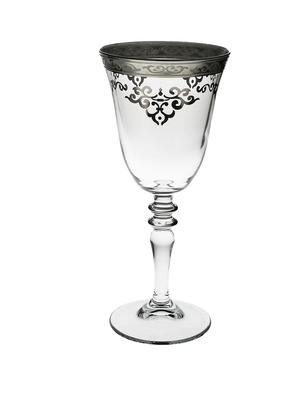 Set of 6 Water glasses with Rich Silver Design