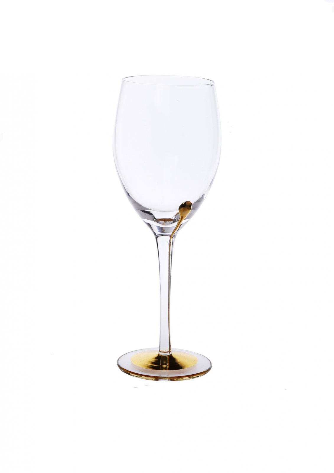 Set of 6 Wine Glasses with Gold Reflection