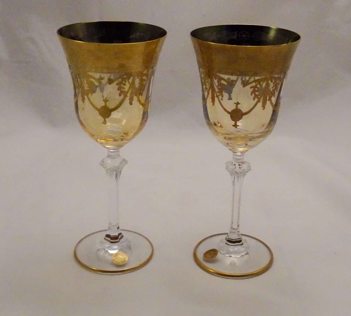 Venetian Medici Collection Wine Goblets Amber (Set of 2)