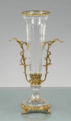 16.9 Crystal Brass Vase