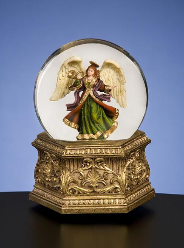 Golden Opulence Angel Water Globe Music Box