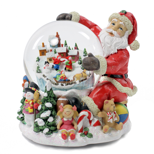 Santa with Toys 100mm SnowGlobe Music Box Music Box