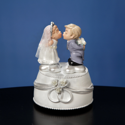 Kissing Bride and Groom Figurine