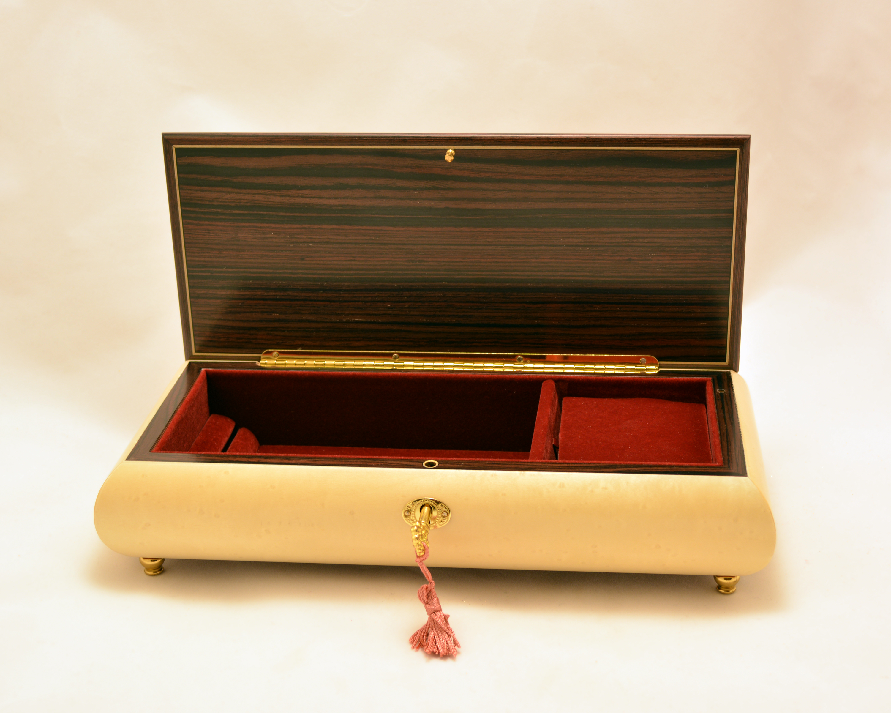 White High Gloss Music box with violin inlay