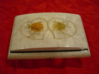 White Romantic High Gloss Jewelry Music Box