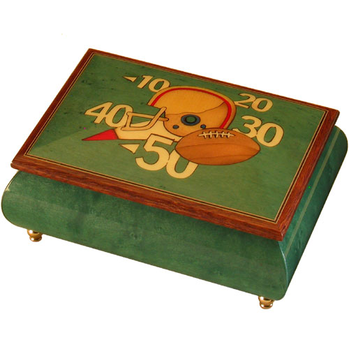 just a few yards or 50 football theme inlay muisc box