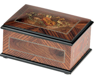 Musical Inlay Violin Music Box