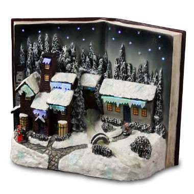 Fiber Optic Book Village Figurine