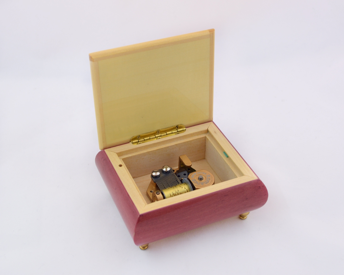 Wine red violin music box