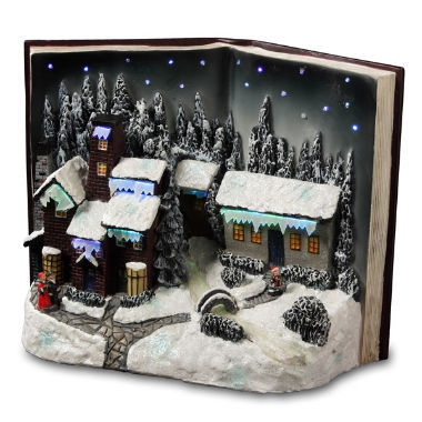 Fiber Optic Book Village Figurine