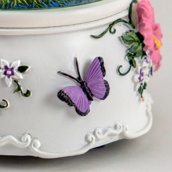 100 MM Butterfly with Flowers Water Globe