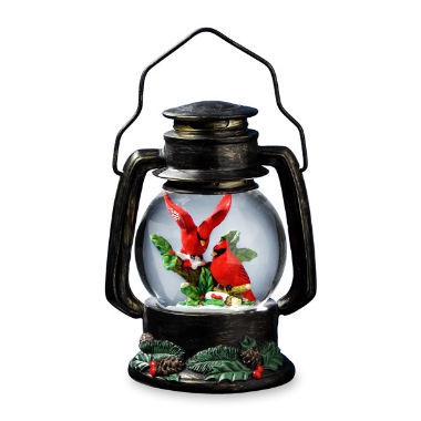 Cardinals Antique Lantern Snow Globe