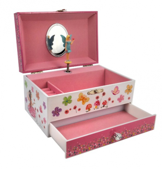 Flowers and Butterfly Fairy Heirloom Musical Jewelry Box - Unique  Collectible Music Boxes 