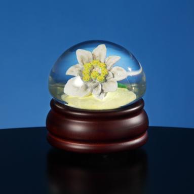 Edelweiss Flower Mushroom Water Globe