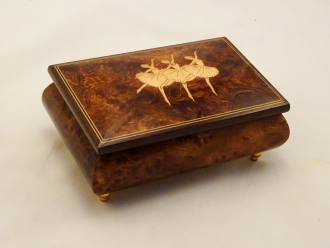 Play "Unchained Melody" Wooden Sankyo Vintage Music Box With a Jewelry Box