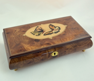 Made in Italy Sorrento Butterflies inlay music box