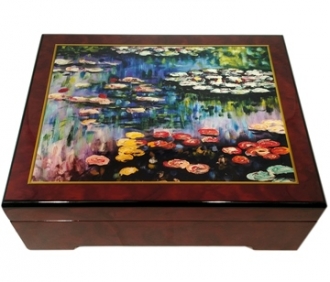 Monet Water Lilies Waltz of the Flowers - Musical Jewelry Box